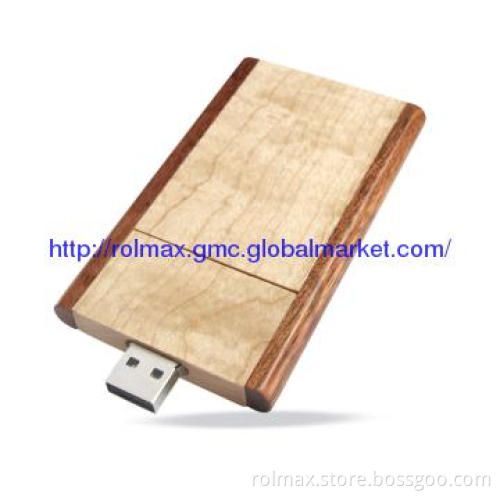 Maple and walnut wood usb flash drive